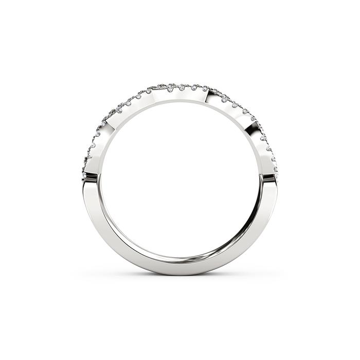 The Studio Collection Prong Set Diamond Crossover Wedding Band